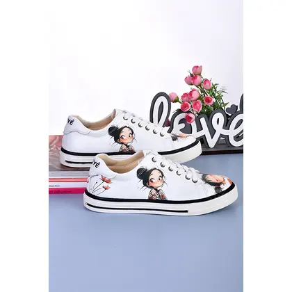 6273 Tatlı Kızlar Baskılı Sneakers