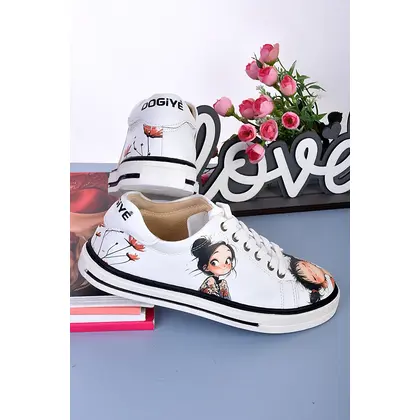 6273 Tatlı Kızlar Baskılı Sneakers